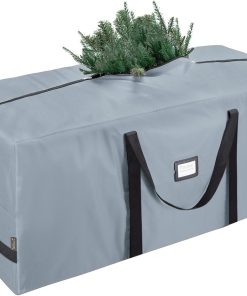 BALEINE 7.5 ft Christmas Tree Storage Bag. Heavy Duty 900D Oxford Fabric with Reinforced Handles and Dual Zippers Wide Opening. Extra Large Storage Container for Trees and Decorations (Grey)