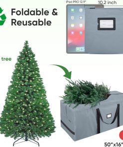 Alternative view of BALEINE 7.5 ft Christmas Tree Storage Bag. Heavy Duty 900D Oxford Fabric with Reinforced Handles and Dual Zippers Wide Opening. Extra Large Storage Container for Trees and Decorations (Grey)